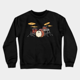 Pixel Royal Blood Red Drums Crewneck Sweatshirt